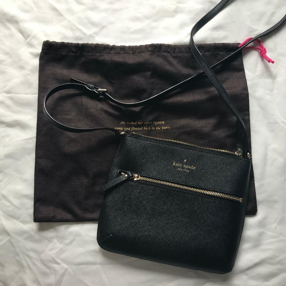 Black Leather Crossbody Kate Spade Bag